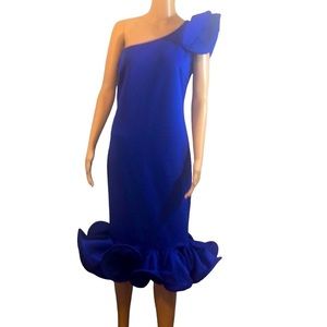 CQ by CQ dress size medium dress Royal blue one shoulder big ruffle on bottom.​​
